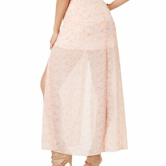 NWOT Guess 2 Slit Maxi Skirt Pink XS - Picture 2 of 8